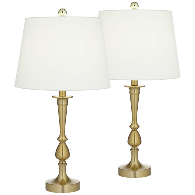Madison Traditional Brass Table Lamps Set of 2