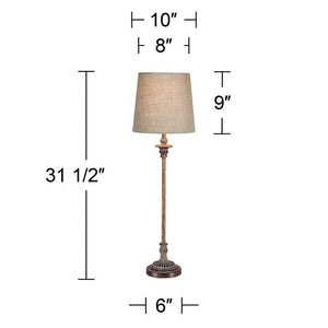 Bentley Weathered Brown Buffet Table Lamp