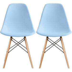 Molded Shell Plastic Eiffel Designer Side Chairs (Set of 2)
