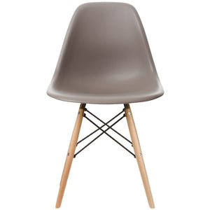 Designer Plastic Eiffel Chair Natural Wood Legs Retro Dining Armless With Back Desk Accent Living Room Side Dowel DSW