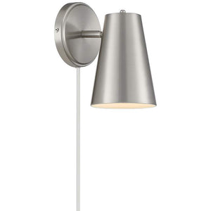 Koby Brushed Nickel Plug-In Wall Lamps Set of 2