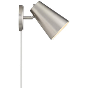 Koby Brushed Nickel Plug-In Wall Lamps Set of 2