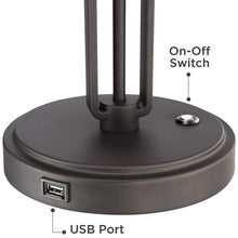 Turnbuckle Bronze LED Desk Lamp with USB Port