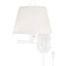 Amelie White Swing Arm Plug-In Wall Lamp