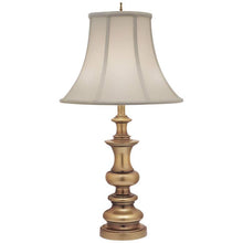 Ivory Shadow Shade 31" High Antique Brass Table Lamp