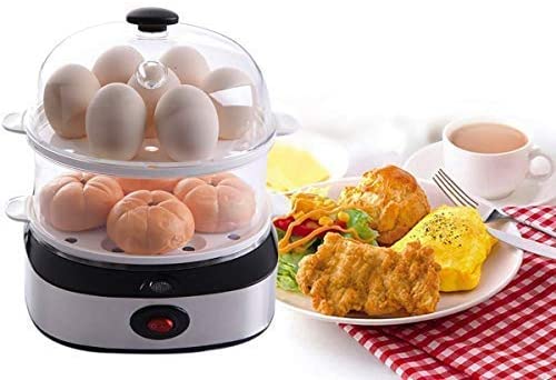 OPCUS Egg Cooker with Auto Off Rapid Egg Boiler Electric 14 Egg Capacity  Hard Boiled Egg Cooker Microwave White