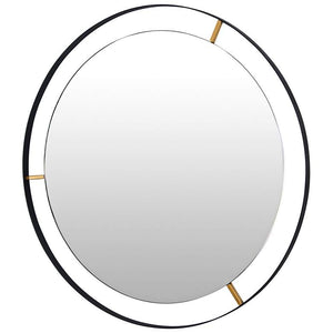 Varaluz Casa Framed Matte Black 20" Round Wall Mirror