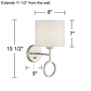 Amidon Brushed Nickel Drop Ring Plug-In Wall Lamp