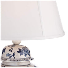 Rose Vine Blue and White Temple Jar Table Lamp