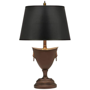 Oxidized Bronze and Black Opaque Table Lamp