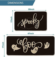 Spooky Spider Web Ghosts Boo Decorative Kitchen Mats Set of 2 - 17x29 and 17x47 Inch