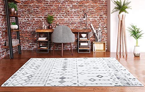 Moroccan Tribal Grey Soft Area Rug