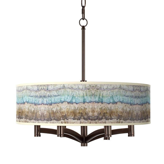 Marble Jewel Ava 6-Light Bronze Pendant Chandelier