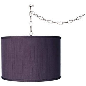 Swag Style 13 1/2" Wide Faux Silk Shade Plug-In Chandelier