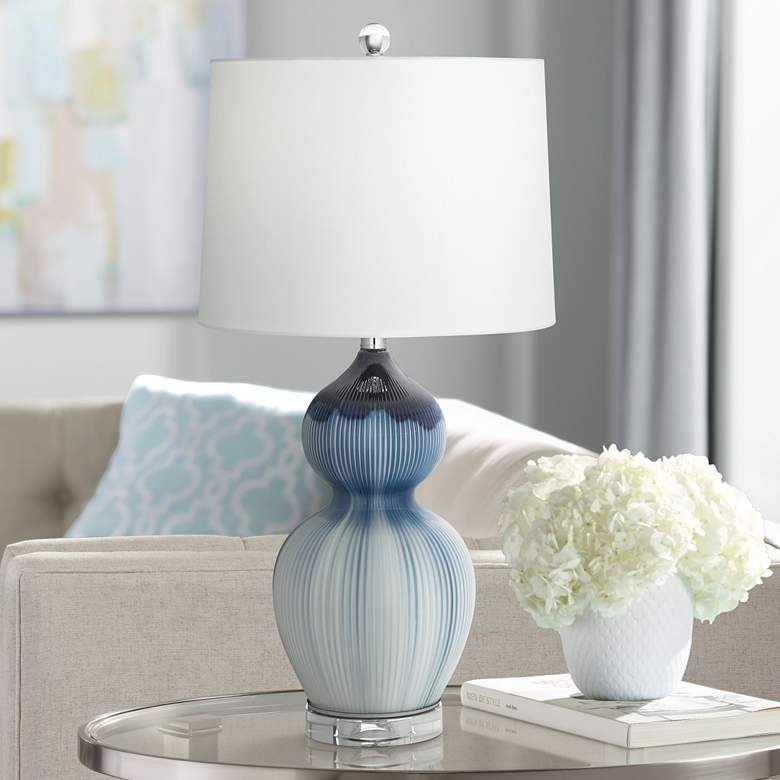 Blue Double Gourd Modern Glass Table Lamp