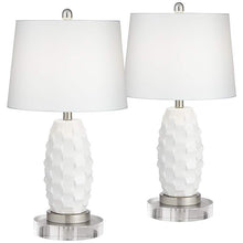 Scalloped Ceramic Table Lamps With Dimmers With 8" Round Risers