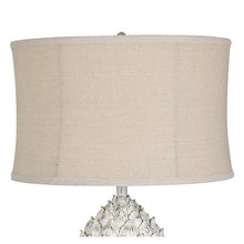 Large Artichoke Finial White Wash Table Lamp