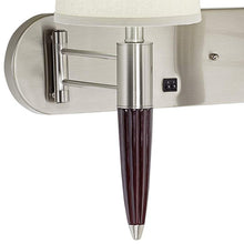 Club Room 18" High Brushed Nickel and Mahogany Plug-In Wall Light