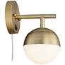 Luna Antique Brass Globe Plug-In Wall Lamps Set of 2