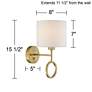 Amidon Warm Brass Drop Ring Plug-In Wall Lamps Set of 2