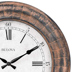 Bulova Basset Weathered Metal 48" Round Gallery Wall Clock