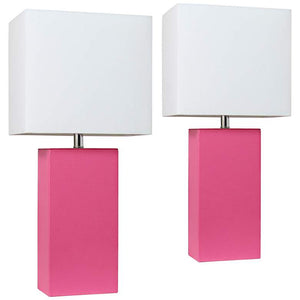 Elegant Designs Hot Pink Table Lamps Set of 2