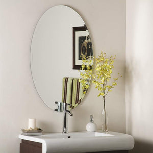 Helmer 24" x 36" Oval Beveled Frameless Wall Mirror