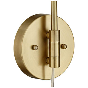 Carla Brushed Brass Down-Light Swing Arm Plug-In Wall Lamps Set of 2