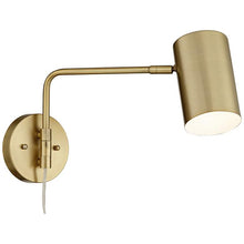 Carla Brushed Brass Down-Light Swing Arm Plug-In Wall Lamps Set of 2