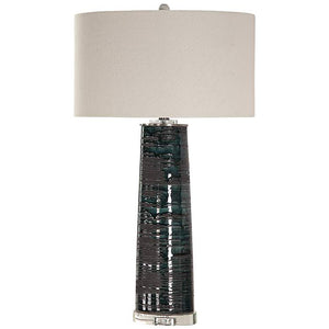 Chamila Aged Teal Glaze Ceramic Table Lamp