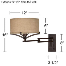 Tremont Bronze Metal Swing Arm Wall Lamp