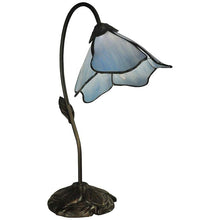 Dale Tiffany Poelking Blue Lily Art Glass Desk Lamp