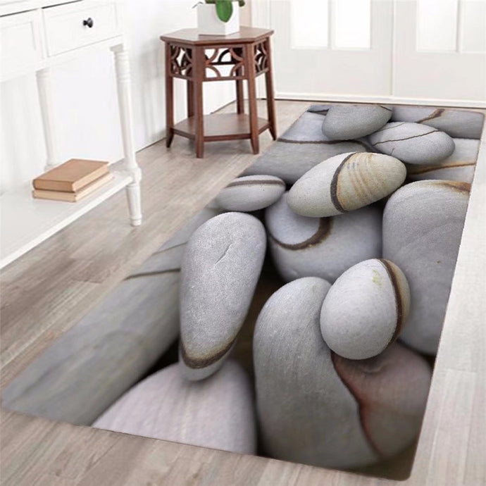 3D Cobble Printed Area Rug Runner Non-Skid