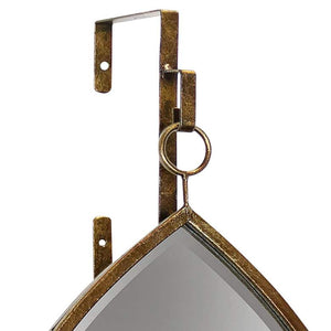 Haile Antique Gold 16" x 24" Teardrop Wall Mirror