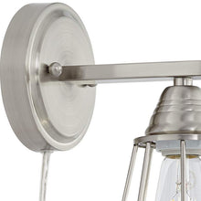 Adelaide Brushed Nickel Cage Plug-In Wall Lamp