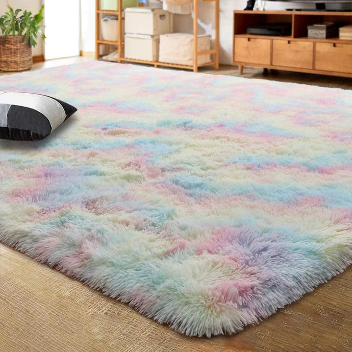 Rainbow Luxury Velvet Shag Soft Area Rug