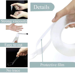 Double Sided Transparent Adhesive Grip Tape Sticky Anti-Slip Reusable Removable Washable