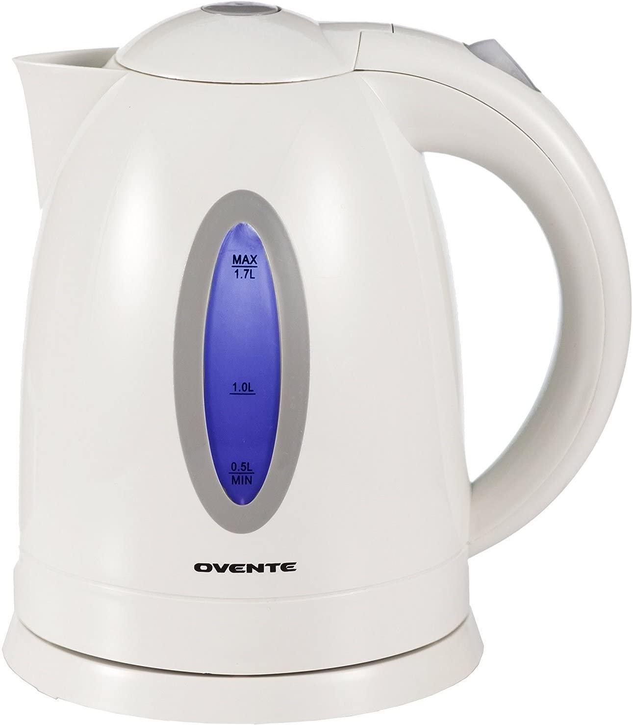 Ovente Electric Hot Water Kettle 1.7 Liter White Teapot