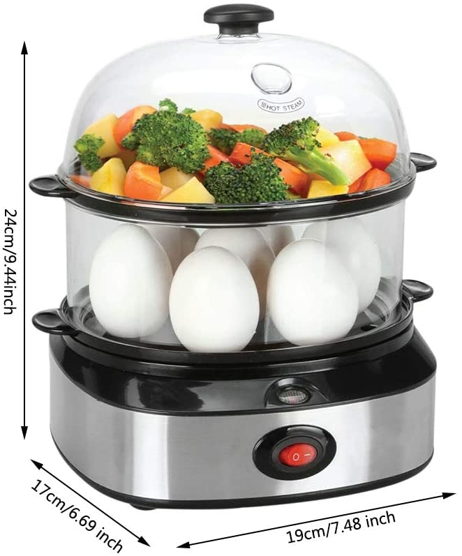 2 in 1 Electric Rapid Stainless 14 Egg Cooker/Steamer Auto Shut Off –  Modern Rugs and Decor