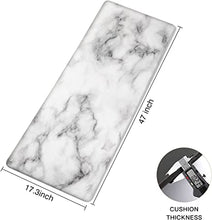 Marble Kitchen Mats for Floor (2 PCs) – Cushioned Anti Fatigue Kitchen Rug for Comfortable Standing – Waterproof, Easy Clean, Non-Slip, Thick Kitchen Mat Set for Home, Office, Sink, Laundry