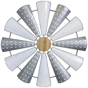 Blaire Windmill 42" Wide Round Metal Wall Art