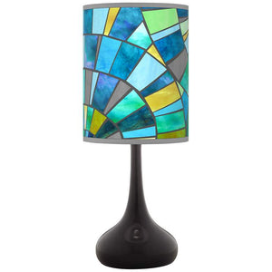 Lagos Mosaic Giclee Black Droplet Table Lamp