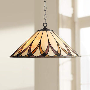 Serena 19 3/4" Wide Amber Accented Art Glass 3-Light Pendant