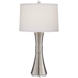 Hudson Brushed Nickel Metal Modern Table Lamp