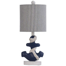 Montauk Navy and White Anchor Accent Table Lamp