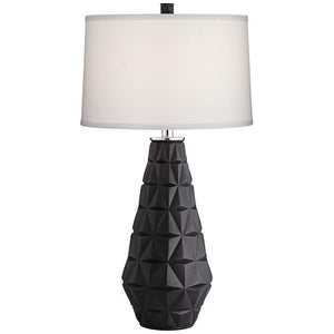 Star Burst Onyx Black Geometric Pattern Table Lamp