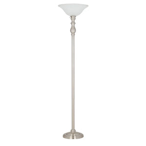 Torchiere Standing Floor Lamp with LED Bulb and Frosted Glass - 15.75x15.75x70