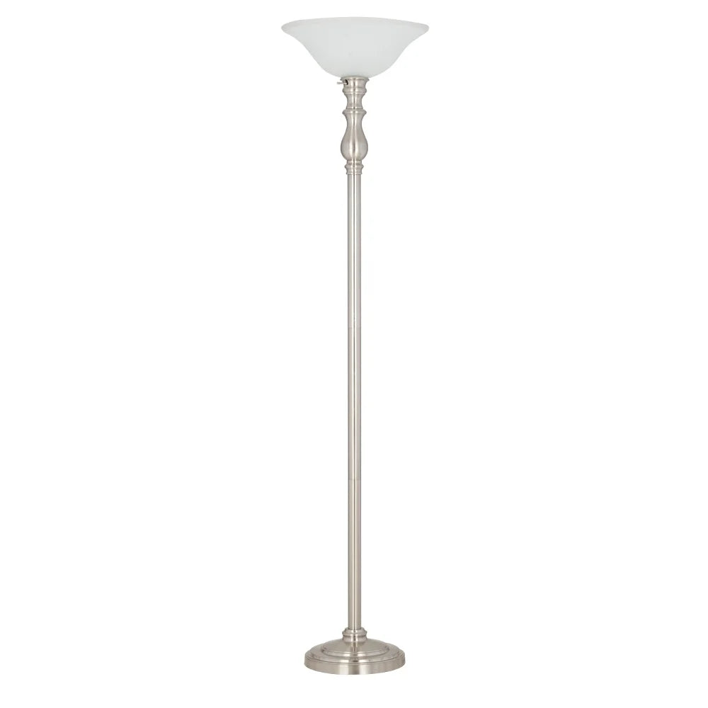 Torchiere Standing Floor Lamp with LED Bulb and Frosted Glass - 15.75x15.75x70