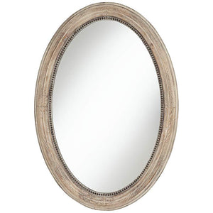 Zahra Wooden 23 1/2" x 34" Oval Wall Mirror