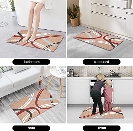 Waterproof Kitchen Rugs Mats Non-slip Abstract PVC Table Cover Oilproof  Wear Resistant Leather Kitchen Floor Mat Set Anti-slip - AliExpress